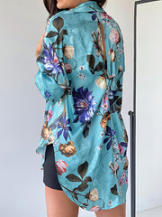Fashion Lapel Printed Long Sleeve Blouse