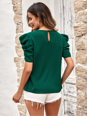 Casual Solid Color V-Neck Slim T-Shirt