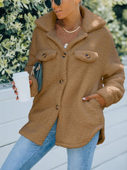 Solid Loose Lamb Faux Wool Jacket Coats