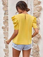 Casual Solid Color V-Neck Slim T-Shirt