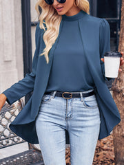 Elegant Fake Two Piece Perfect For Commuting Temperament Blouse - Closed - Raglan - Bracelet - High Neck - Halter