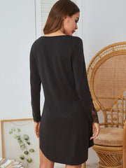 Lace Stitching Comfortable Long Sleeve Pajama