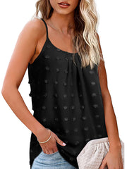Tops Round Neck Pompom Sleeveless Tank Top