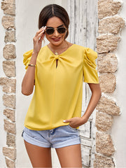Casual Solid Color V-Neck Slim T-Shirt