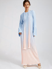 Pleated High Waist Commuting Temperament Maxi Dress