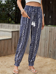 Pocket Print High Waist Pants