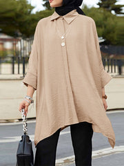Solid Color Fashionable Casual Loose Blouse