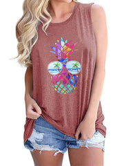 Casual Loose Tunic Sleeveless Tank Top - Jewel