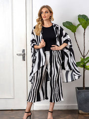 Personality Print Loose Dolman Sleeve Two-Piece Set