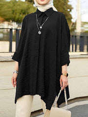 Solid Color Fashionable Casual Loose Blouse