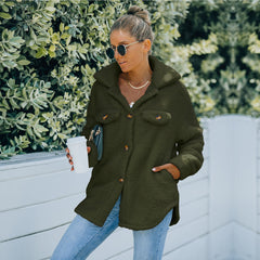 Solid Loose Lamb Faux Wool Jacket Coats