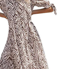 Fashion Stripe print Lapel Half sleeve Maxi Dresses