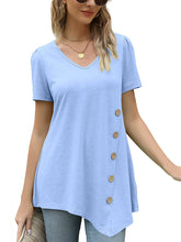 Short Sleeve V Neck Loose Casual T-Shirt