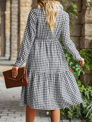 Elegant Casual Commuter Striped V Neck Midi Dress