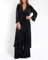 Black Stretch Knit Frock Cardigans Coat