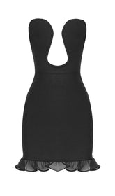 STRAPLESS BANDAGE MINI DRESS IN BLACK