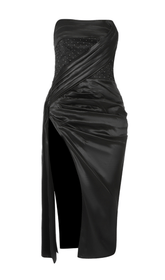 Sequin beaded leather dress