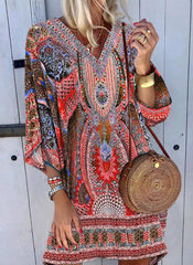 Shift Above Knee Casual Boho Vacation Tunic Dresses