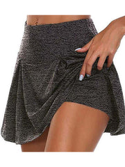 Solid color fake two piece leggings shots short pants