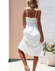 Spaghetti Strap Single Breasted Plain Sleeveless Maxi Dresses