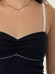 Vintage Lace Trim Crop Cami Top