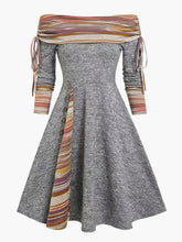 Off Shoulder Drawstring Long Sleeve Dress