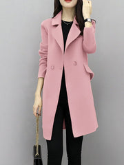 Shift Buttoned Casual Pockets Wool Blend Coat