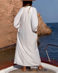 Casual Loose Cozy Long Sleeve Shirt Dress