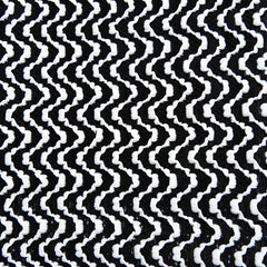 Boho Contrast Color Wavy Spaghetti Strap Vacation Maxi Dress - Black