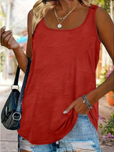 Plus Size Basic Tank Top, Women's Plus Plain Solid Scoop Neck Slight Stretch Tank Top