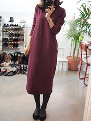 Solid Basic Shift Paneled Casual Dress
