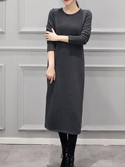 Solid Basic Shift Paneled Casual Dress