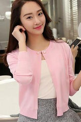 Solid Color One button Women's Cashmere Cardigan Sweater