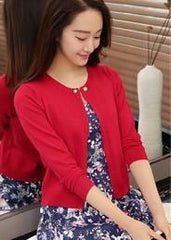 Solid Color One button Women's Cashmere Cardigan Sweater