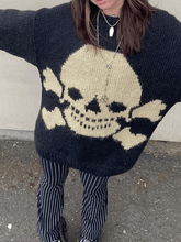 Vintage Skull Jacquard Pullover Sweater