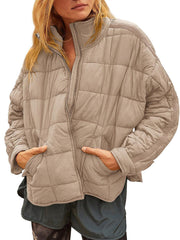 Casual Solid Color Zipper Long Sleeve Coat