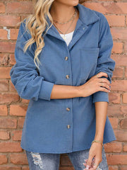 Corduroy Solid Button Cardigan Coat