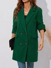 Lapel Fashion Solid Color Medium Long Coat