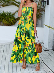 High Waist Split Bohemian Halter Maxi Dress