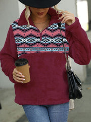 Colorblock Geometric Printed Sweatshirt