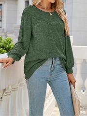 Loose Casual Fold Round Neck T-Shirt