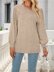 Loose Casual Fold Round Neck T-Shirt