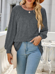 Loose Casual Fold Round Neck T-Shirt