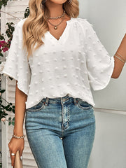 V-Neck Solid Wool T-Shirt