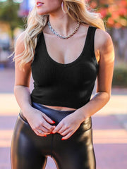 Tops Fashion Knitting Sexy Open Umbilical Tank Top