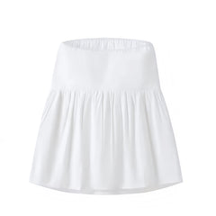 White Strapless Ruffled Babydoll Camisole Top
