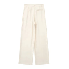 Light Beige Low Rise Trouser Pants