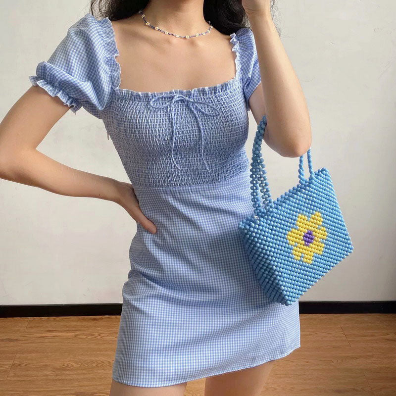 Uptown Shirred Babydoll Dress  ~ HANDMADE