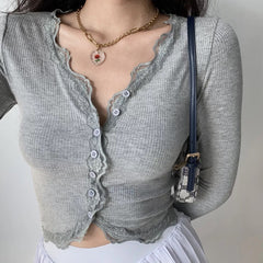 Meredith Lace Button Up Top ~ HANDMADE