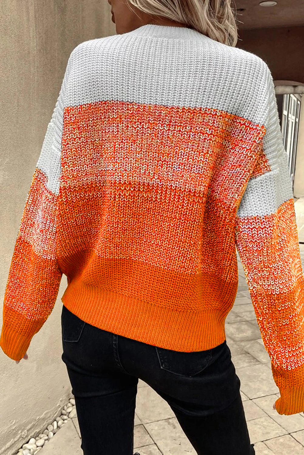 Colorblock Drop Shoulder Sweater